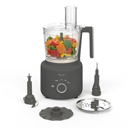 Martha Stewart 10 Cup Food Processor & Electric Chopper, One Touch Pulse - color: Caviar Gray
