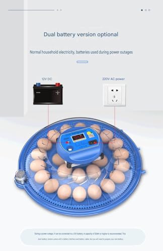JUJOJB 12-Egg Incubator with Automatic Turner and Temperature Control - color: Blue