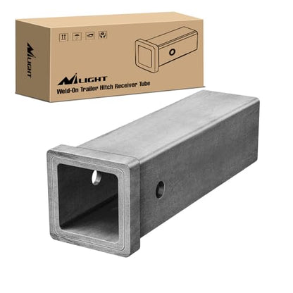 Nilight Hitch Adapter 1-1/4" x 6" Combo Bar Trailer Receiver Tube | Weld-on Raw Steel Hitch Bar Heavy Duty Unpainted Steel Receiver Extension - color: 1-1/4" x 6" Receiver Steel