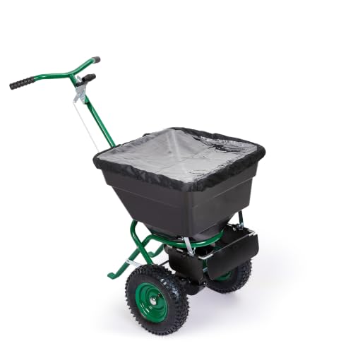 Push Lawn Spreader with 100lb Large Capacity, 12ft Broadcast Width