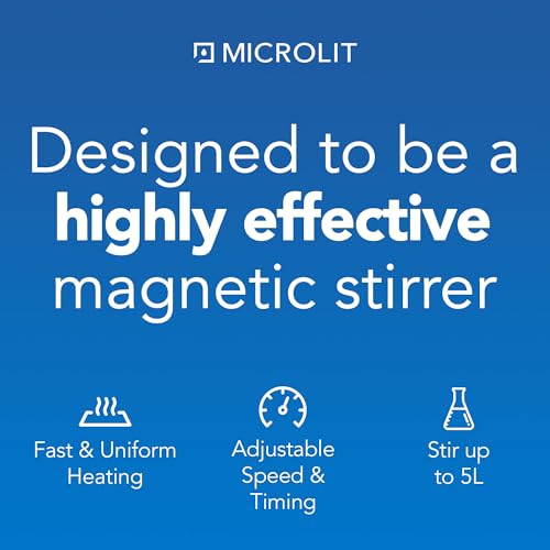 Microlit Magnetic Stirrer - Digital Hot Plate, Max 5L, 300C, 100-1600RPM