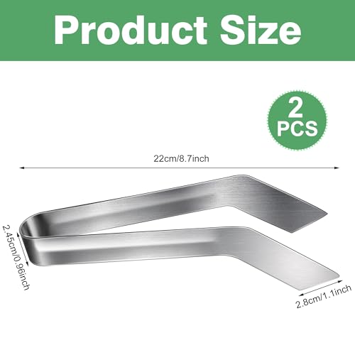 2 Pcs Seedling Transplant Tongs- 8.7 Inch Stainless Steel Gardening Plants Transplant Tongs- Seedling Remove Transplant Pliers for Reducing Root Damage - size: 8.7 inch