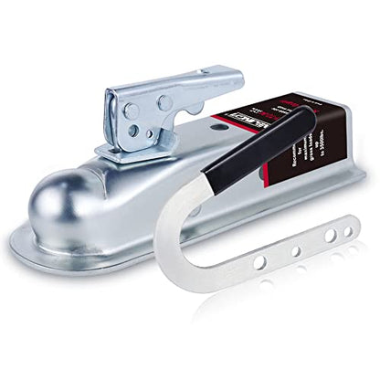 NBJINGYI Straight Trailer Coupler for 2" Ball and 2" Channel 3500 lbs - size: BALL 2", CHANNEL 2" 3500LBS with handle