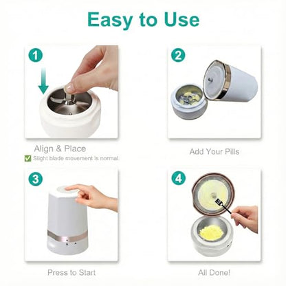 Fullicon Electric Pill Crusher, One Touch Grinding, Fine Powder, Rose Gold - color: Rose Gold