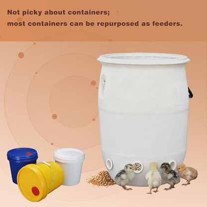 16 Pack Quail Feeder No Waste Feeder Port for DIY Bucket Container (2in) - color: 2in*16pcs