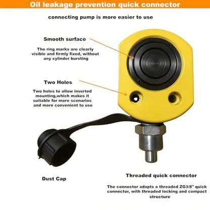 10T Hydraulic Cylinders Multi-Section 28mm/1.1" Stroke Lifting Cylinder - size: 10T Multi-Section 28mm/1.1" Stroke