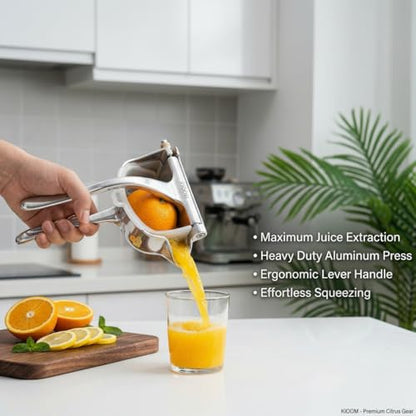 Manual Juicer Hand Press – Handheld Fruit Juicer Squeezer for Orange, Lemon, Lime & Citrus – Heavy Duty Metal Juice Squeezer with Non-Slip Base