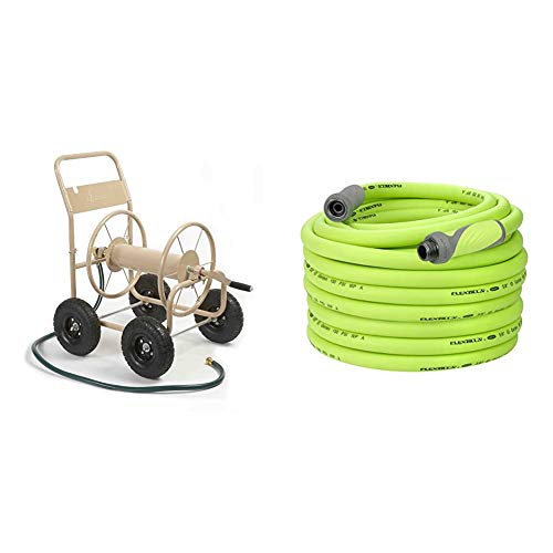 Liberty Garden 300-ft Hose Reel Cart + Flexzilla 100-ft Garden Hose