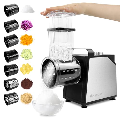 Anatole 7-In-1 Electric Cheese Grater Ice Shaver Vegetable Shredder 250W