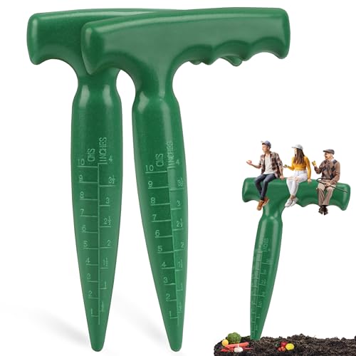 Seed Planter Tool, T-Handle Seed Dibber, Green, 2 Pack - color: Green, 2-Pack