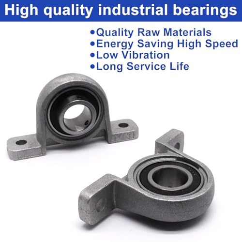 11/16 inch Pillow Block Bearing 4Pcs, 17mm ID Mounted Pillow Block Bearings, Vertical Zinc Alloy Steel Mounted Flange Bearing, Self Alignment, KP003 - size: 11/16"(KP003)