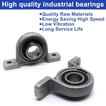 11/16 inch Pillow Block Bearing 4Pcs, 17mm ID Mounted Pillow Block Bearings, Vertical Zinc Alloy Steel Mounted Flange Bearing, Self Alignment, KP003 - size: 11/16"(KP003)