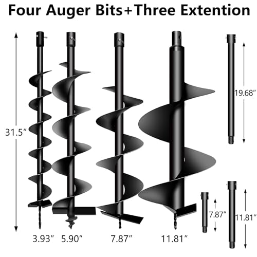 62CC Auger Post Hole Digger Gas Powered 2-Stroke Earth Auger