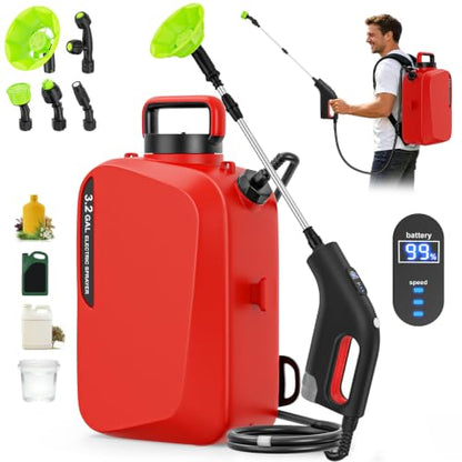 Backpack Sprayer Compatible for Milwaukee 12V Battery(NO Battery) - color: Red