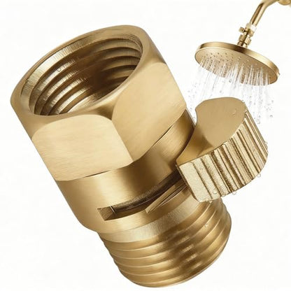 Shower Head Flow Restrictor - G1/2 IPS Brass Shut Off Valve - color: Brushed Gold