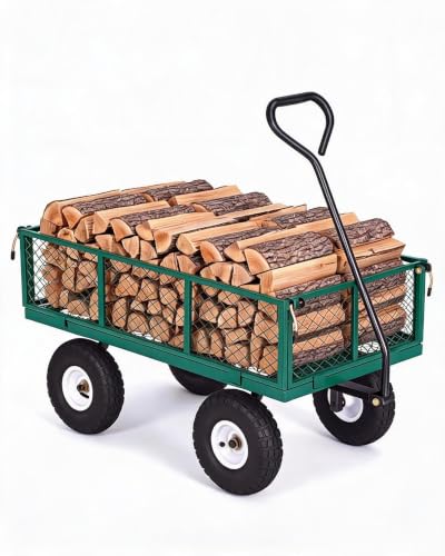 Heavy Duty Steel Garden Cart 400 LBS - color: Green