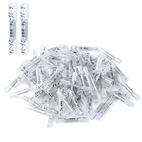 500PCS Heat Shrink Butt Wire Connectors 12-10 AWG, Insulated Waterproof Electrical Wire Connectors Automotive Marine Grade Wire Crimp Terminals Butt Splices, Ideal for Boat, Truck, Clear - size: 12-10 AWG - Clear 500 PCS
