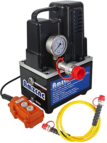 AMZCNC 110V/120V 10K PSI Electric Hydraulic Pump, Single Acting - style: 10000Psi One Way Mini