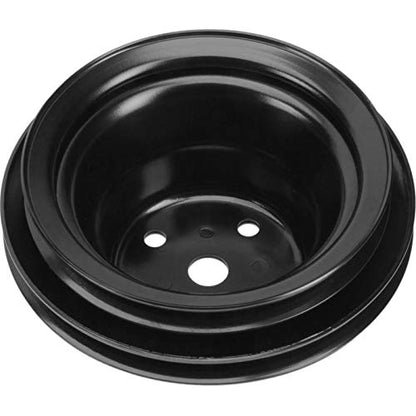 BBC VBelt Pulley Kit Long Water Pump 2 Groove Water/3 Groove Crank, Black