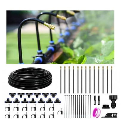 40FT Drip Irrigation Kit, 13 360° Copper Nozzles, Garden Watering System - size: 40FT