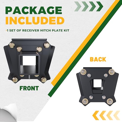 ECOTRIC 2“ UTV Rear Hitch Receiver Compatible with 2014-2024 Polaris RZR XP1000 XP 4 1000 Bolt-On Bumper Tow Hitch Extender Trailer Hitch Adapter Kit (Powder Coated Black Steel)