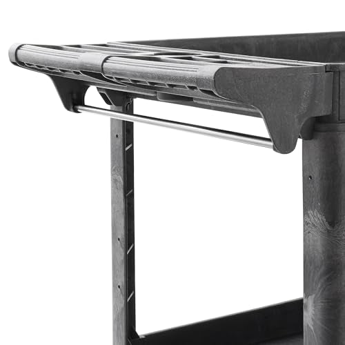 Dryser Utility Cart with Wheels, 46" x 25" Heavy Duty 550 lb. Capacity with Shelves - 2 Tier Rolling Cart with Two 5" Swivel Casters for Warehouse, Garage, Cleaning - size: 2 Shelves 2 Swivel 46x25