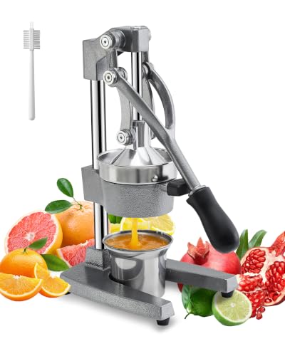 ZOZOE Cast Iron Juicer, Manual Citrus Press, Heavy Duty Hand Press Juicer - color: Grey