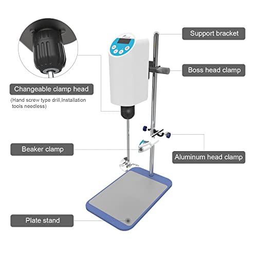 JOANLAB OSC-10L Digital Overhead Stirrer, 10L, 100-2000RPM - size: 10L