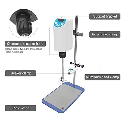 JOANLAB OSC-10L Digital Overhead Stirrer, 10L, 100-2000RPM - size: 10L