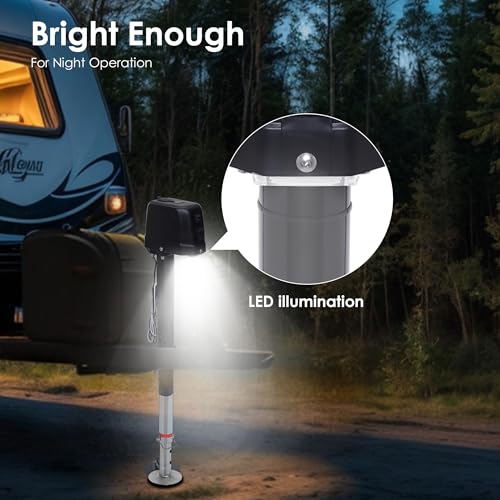 POLESTAR Electric Trailer Jack 3500lbs, Power A-Frame Electric Tongue Jack for Lifting RV Travel Utility Trailer Camper, Trailer Jack with 4.5" Drop Leg & LED Light & Manual Crank, 9-27" Lift - size: Electric A-Frame 3500 lbs