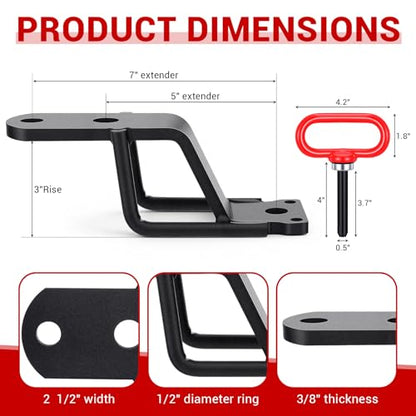 Timtin 3-Way ATV/UTV Trailer Hitch Adapter with 2'' Ball Head, 3500 Lbs