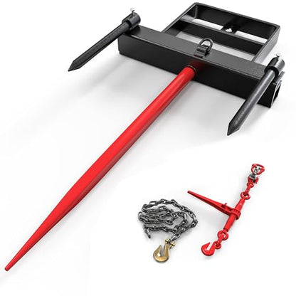 YITAMOTOR 39" Hay Spear Attachment, 3000lbs Bucket Tractor Dual Bale Spears - size: 39 Inch