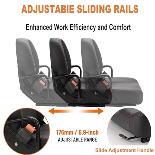 SEATIN Universal Forklift Seat, Tractor Seat with Micro Switch, Safety Belt
