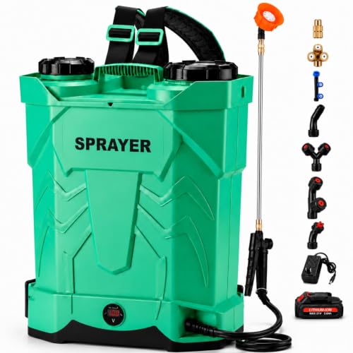 5.3 Gallon Battery Powered Backpack Sprayer, 21V Battery with 8 Nozzles
