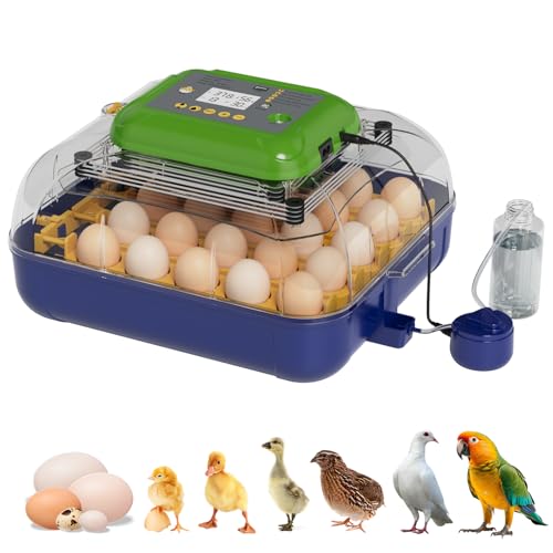 25 Egg Incubators for Hatching Eggs with Automatic Turner, Digital Temperature & Humidity Control, Built-in Egg Candler, External Water Refill, for Hatching Chicken, Duck,Goose, Home, School Use