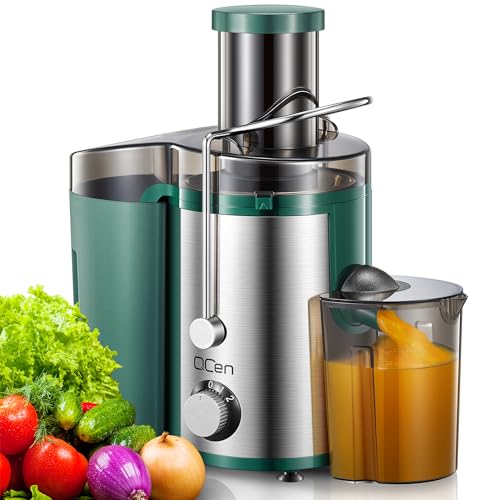 Juicer Machine 800W Centrifugal Juicer with Wide Mouth Feed Chute - color: Green, size: 800W