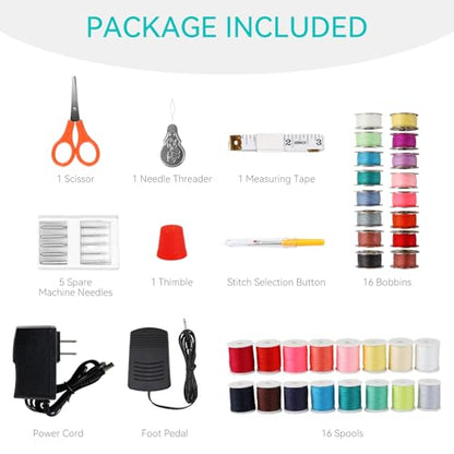 Mini Sewing Machine for Beginners, Portable Sewing Machine with 12 Stitches - color: Purple