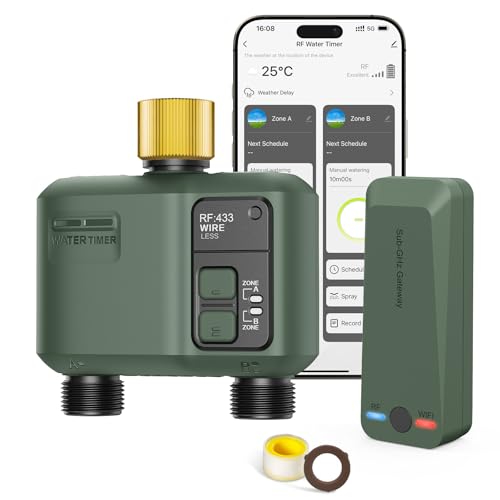 WiFi Water Timer 2 Zone for Garden Hose, Brass Inlet - size: 2 Outlet In