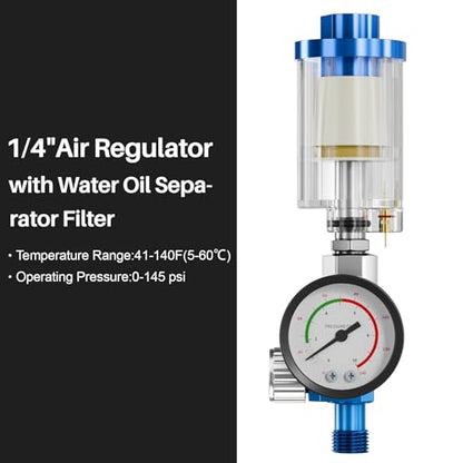 LVLP Air Spray Gun Premium Kit with 1.3/1.5/1.7mm Nozzle & Air Regulator,Automotive Paint Sprayer, for Cars & House DIY Painting Gun - color: LVLP Steel