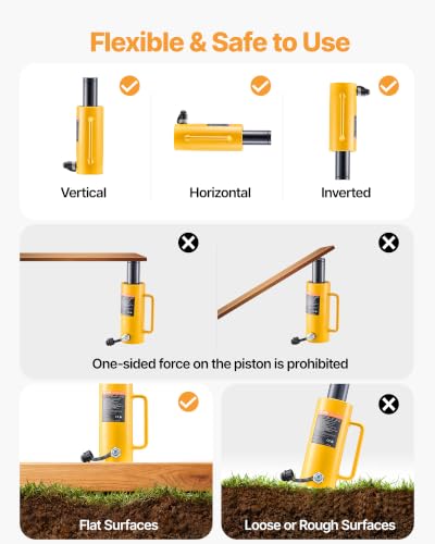 VEVOR 20T 4Inch Hydraulic Cylinder Jack Hollow Single Acting Hydraulic Ram Cylinder 100mm Hydraulic Lifting Cylinders (20T 4Inch Hollow) - size: 20T 4Inch
