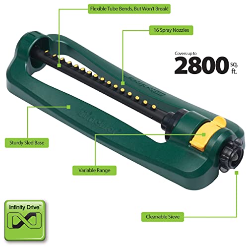 Melnor Turbo Oscillating Sprinkler, 2800 Sq Ft: Range Adjustable - style: 2,800 sq. ft.