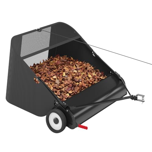 Suchtale 52 Inch Tow Behind Lawn Sweeper with 26 Cu Ft Hopper - size: 52''