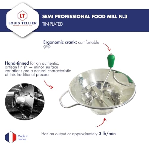 Louis Tellier - Professional Tinned Food Mill & Ricer N.3