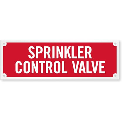 SmartSign - SE-5032-ERE-REF-2x6 "Sprinkler Control Valve" Tag | 2" x 6" Engineer Grade Reflective White on Red - size: 2" x 6"