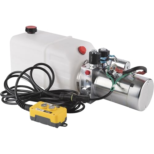 NorTrac Dump Trailer Power Unit with 12V DC Motor - for Double-Acting Cylinder, 2.1 Gal. Reservoir