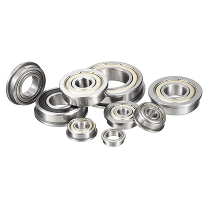 F695ZZ Flanged Ball Bearing, ID 5mm x OD 13mm x Width 4mm Miniature Bearings, Double Metal Shielded Deep Groove Bearings, Pre-Lubricated (GCr15) Chrome Steel 10pcs - size: F695ZZ 5mmx13mmx4mm
