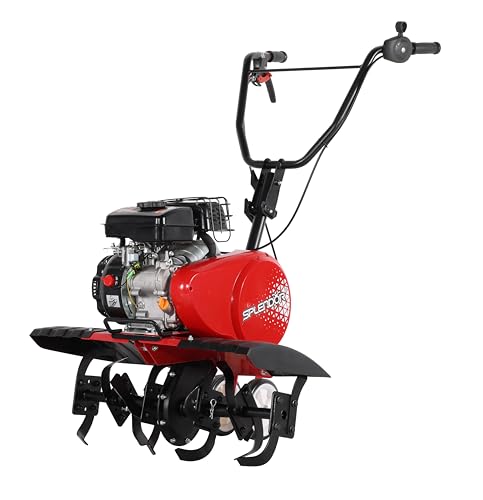 SPLENDOR 4-Cycle Gas Powered Tiller 79cc with Handle and Width Adjustable 24in