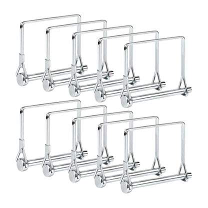 10 Pack Trailer Coupler Pins 1/4" x 3-5/32", Zinc-Plated Steel Latch Hitch Pins for Trailer Tongue, Safety Towing Accessories, RV, Boat, Lawn Mower, Tractor – Replacement Pin Kit - size: 1/4" x 3-5/32"