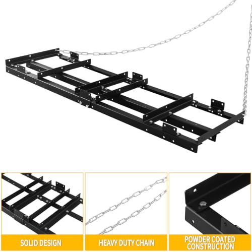 6FT Drag Harrow Driveway Grader Heavy Duty Power Rake - size: 6FT