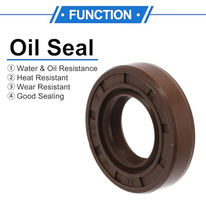 Universal Oil Seal TC Double Lip W Steel Spring Seal Ring Rotary Shaft Seal 16x30x7mm High Pressure FKM Rubber Brown 2 Pcs - size: 16x30x7mm